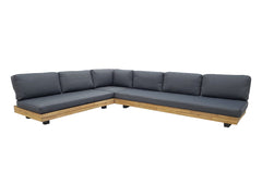LOS ANGELES LOUNGE HOEKSET STAAL ANTRACIET / ACACIA LIGHT TEAK LOOK