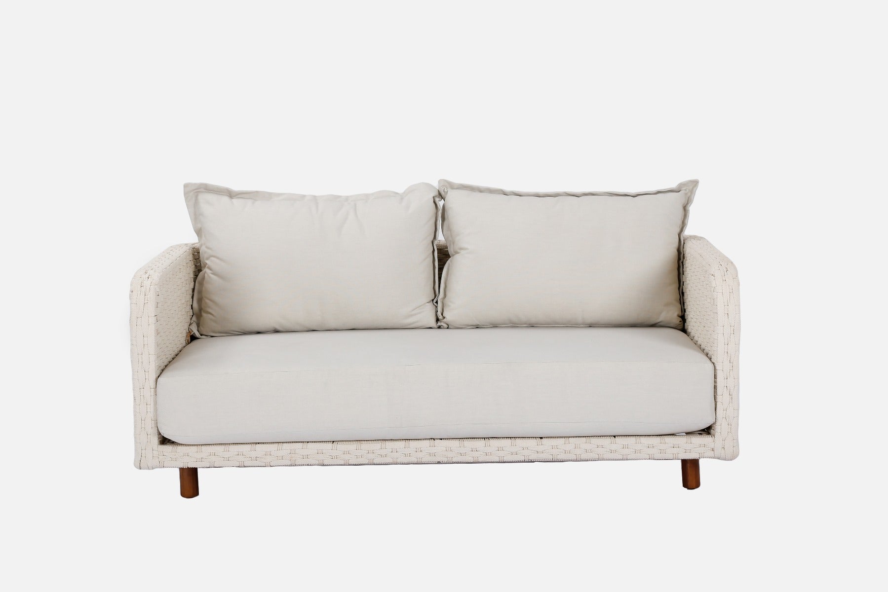 NAYAN LOUNGESET 3-DELIG STAAL OYSTER / ROPE OFF WHITE / ACACIA VINTAGE DARK TEAK LOOK