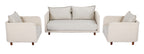 NAYAN LOUNGESET 3-DELIG STAAL OYSTER / ROPE OFF WHITE / ACACIA VINTAGE DARK TEAK LOOK