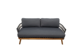 MAUI LOUNGESET 1263 ALU ZWART / WICKER BANANA LEAF 5MM ZWART / ACACIA TEAK LOOK