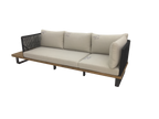 TENERIFE LOUNGE CORNER SET 2PCS ALU ANTRACIET ROPE ANTRACIET ACACIA TEAK LOOK ROYAL SAND KUSSENS
