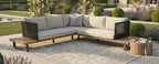 TENERIFE LOUNGE CORNER SET 2PCS ALU ANTRACIET ROPE ANTRACIET ACACIA TEAK LOOK ROYAL SAND KUSSENS