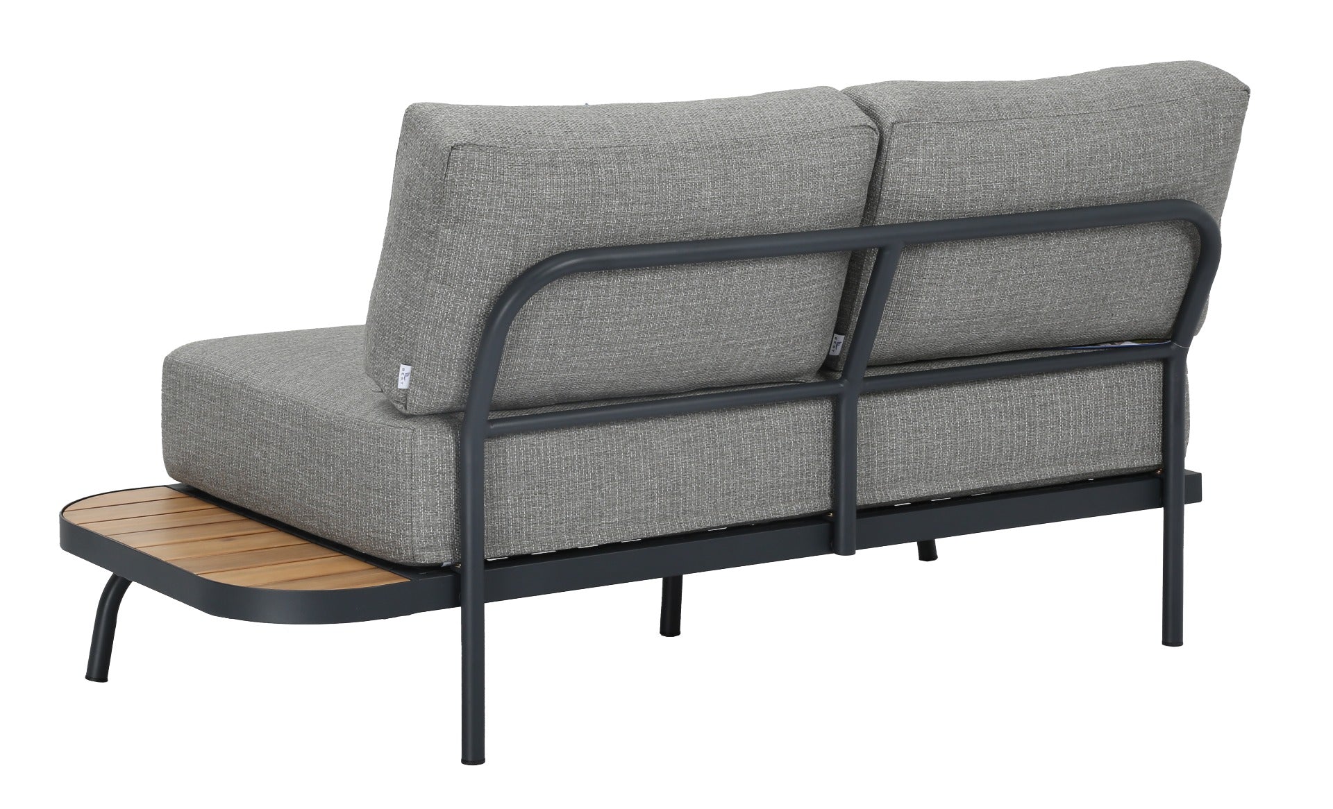 PORTO LOUNGE CORNER SET PROMO STAAL POWDER COATED ANTRACIET RAL 7016 ACACIA LIGHT TEAK LOOK FONTELINA KUSSENS