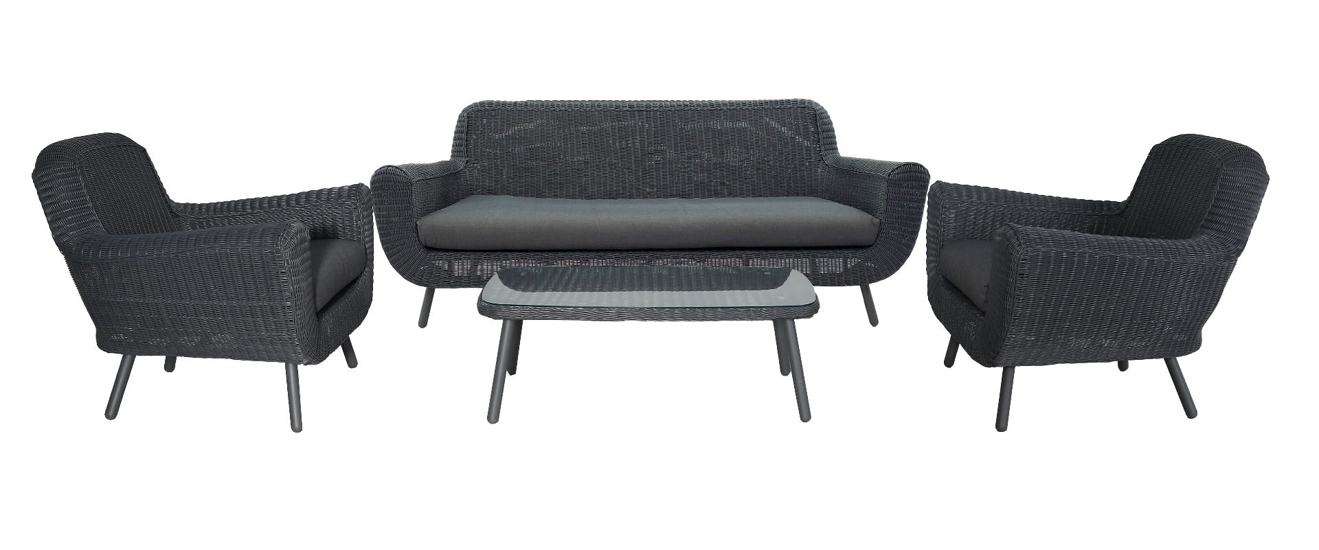 JONAH LOUNGE SET 4-DELIG DARK GREY