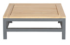 BETIS LOUNGE SET 6PCS 2X BANK + 4X TAFEL ALU ANTRACIET ACACIA LIGHT TEAK LOOK ROYAL ANTHRACITE KUSSENS