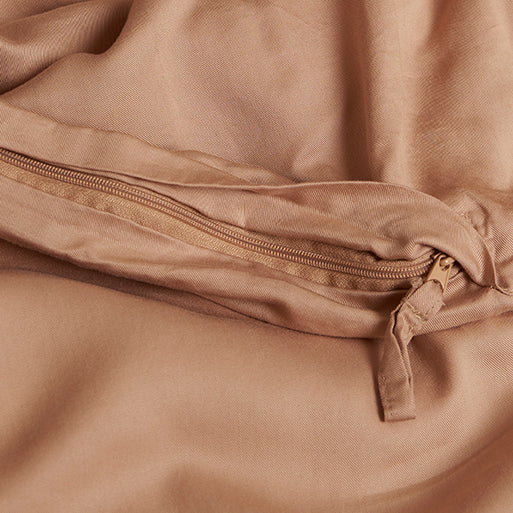 Coco & Cici - Tencel Twill Dekbedovertrek 200 x 220 cm - 2 Persoons Beddengoed - Peach - Lyocell - Ritssluiting & Extra Zacht - 2 Kussenslopen (60x70) - Tuincentrum Lopik