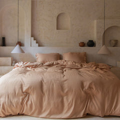 COCO & CICI TENCEL TWILL DEKBEDOVERTREK PEACH 260 X 220 CM