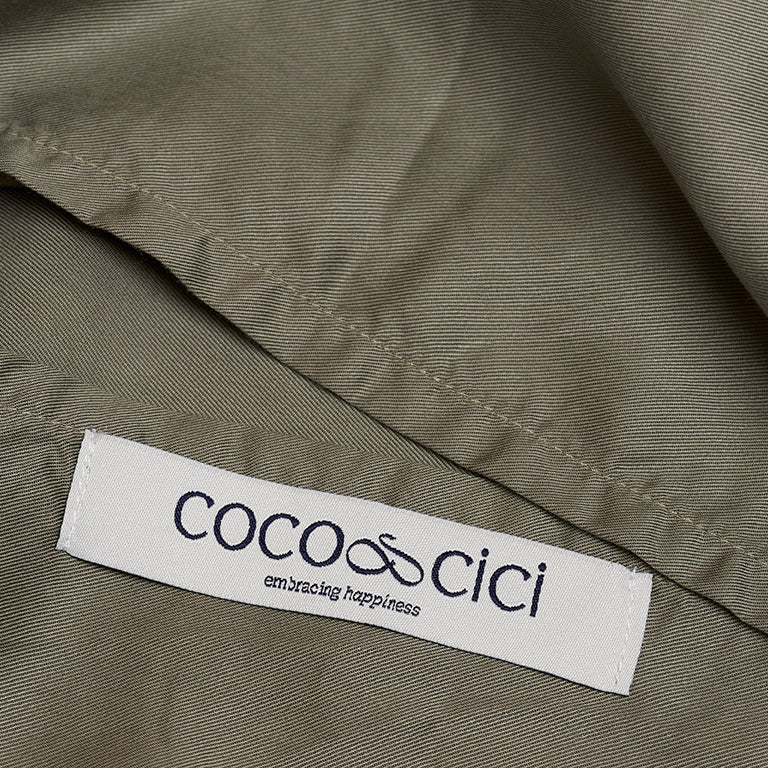 COCO & CICI TENCEL TWILL KUSSENSLOOP OLIJFGROEN - 1 KUSSENSLOOP 60X70