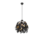 REALITY HANGLAMP LEAVY METAAL/KUNSTSTOF ZWART/GOUD 38 CM