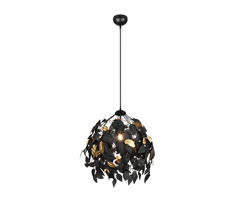 REALITY HANGLAMP LEAVY METAAL/KUNSTSTOF ZWART/GOUD 38 CM