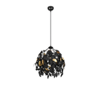 REALITY HANGLAMP LEAVY METAAL/KUNSTSTOF ZWART/GOUD 38 CM