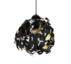 REALITY HANGLAMP LEAVY METAAL/KUNSTSTOF ZWART/GOUD 38 CM