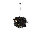 REALITY HANGLAMP LEAVY METAAL/KUNSTSTOF ZWART/GOUD 70 CM