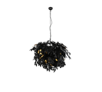 REALITY HANGLAMP LEAVY METAAL/KUNSTSTOF ZWART/GOUD 70 CM
