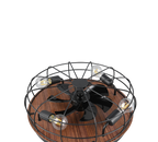 REALITY PLAFONDVENTILATOR TRONDHEIM METAAL ZWART/HOUT 48 CM