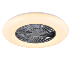 REALITY PLAFONDVENTILATOR VISBY LED CHROOM/WIT 58 CM