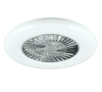 REALITY PLAFONDVENTILATOR VISBY LED CHROOM/WIT 58 CM