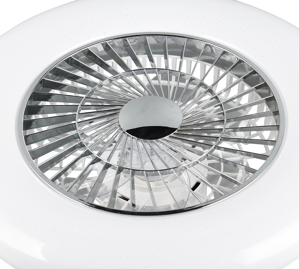 REALITY PLAFONDVENTILATOR VISBY LED CHROOM/WIT 58 CM