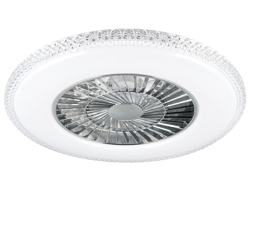 REALITY PLAFONDVENTILATOR HARSTAD LED CHROOM/WIT 60 CM