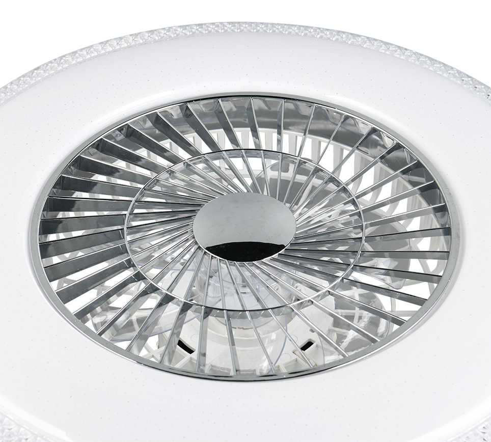 REALITY PLAFONDVENTILATOR HARSTAD LED CHROOM/WIT 60 CM