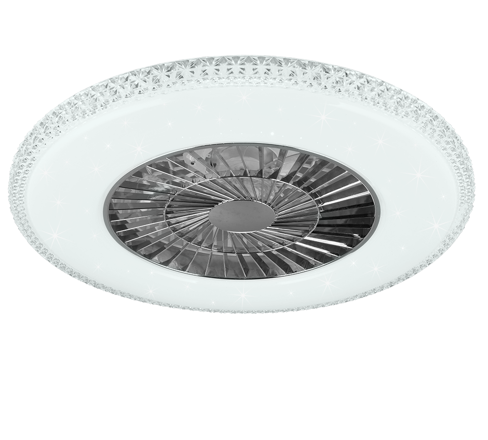 REALITY PLAFONDVENTILATOR HARSTAD LED CHROOM/WIT 60 CM