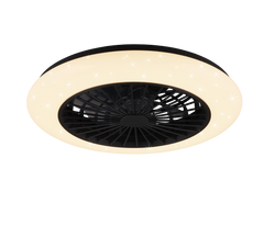 REALITY PLAFONDVENTILATOR STRALSUND LED MAT ZWART 49 CM