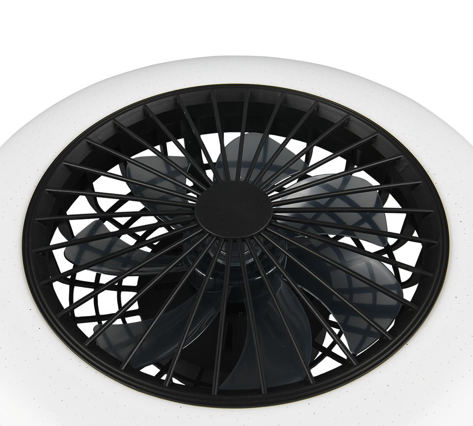 REALITY PLAFONDVENTILATOR STRALSUND LED MAT ZWART 49 CM