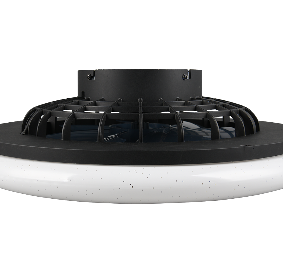 REALITY PLAFONDVENTILATOR STRALSUND LED MAT ZWART 49 CM