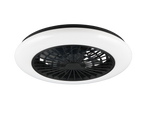 REALITY PLAFONDVENTILATOR STRALSUND LED MAT ZWART 49 CM