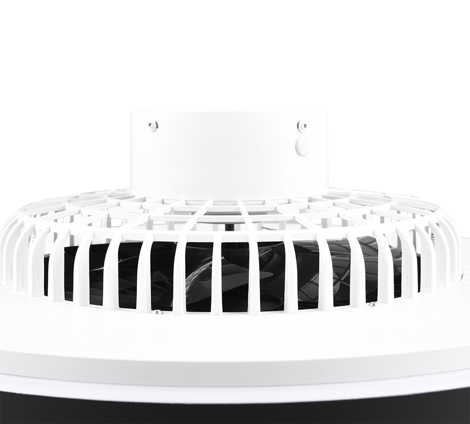 REALITY PLAFONDVENTILATOR HALMSTAD LED MAT ZWART/WIT 58 CM