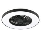 REALITY PLAFONDVENTILATOR HALMSTAD LED MAT ZWART/WIT 58 CM