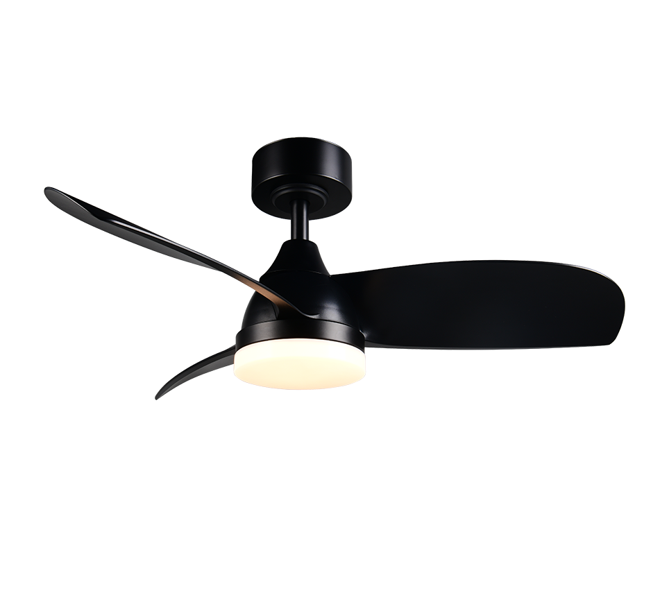 REALITY PLAFONDVENTILATOR HELSINKI LED MAT ZWART 90 CM
