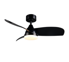 REALITY PLAFONDVENTILATOR HELSINKI LED MAT ZWART 90 CM