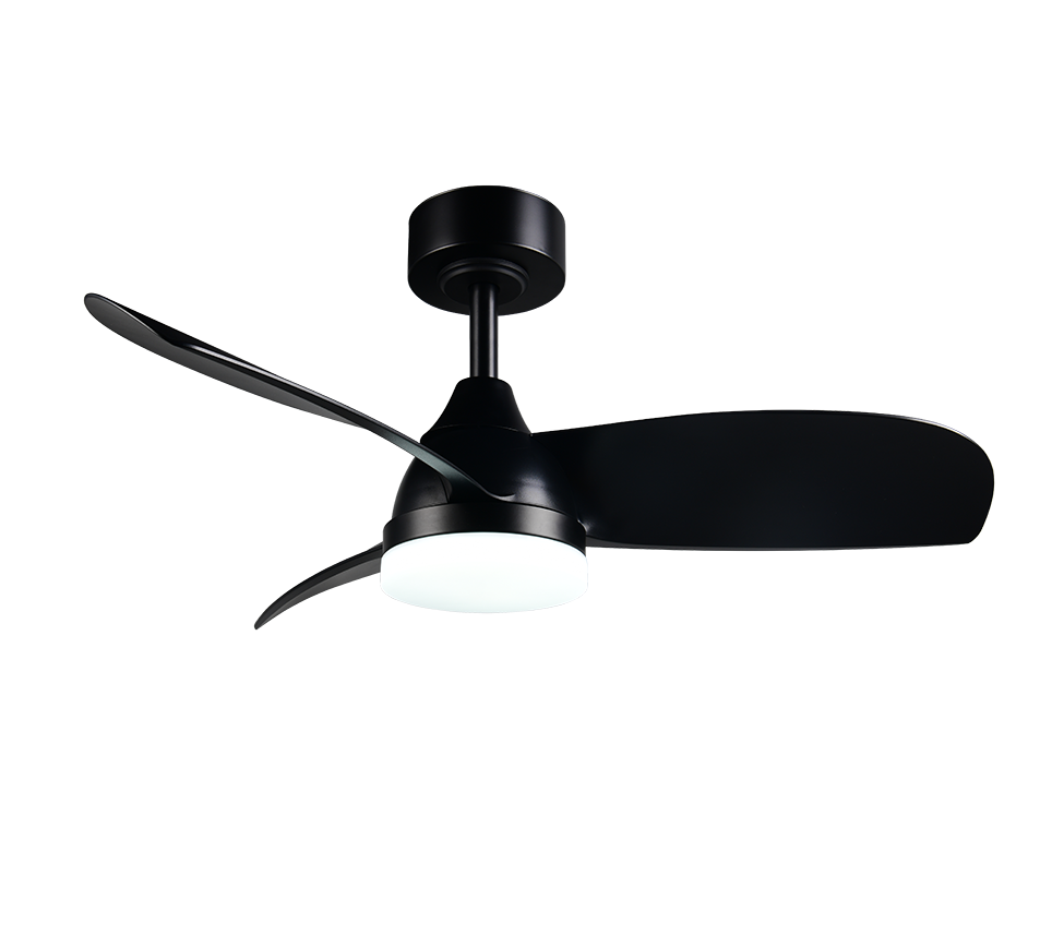 REALITY PLAFONDVENTILATOR HELSINKI LED MAT ZWART 90 CM