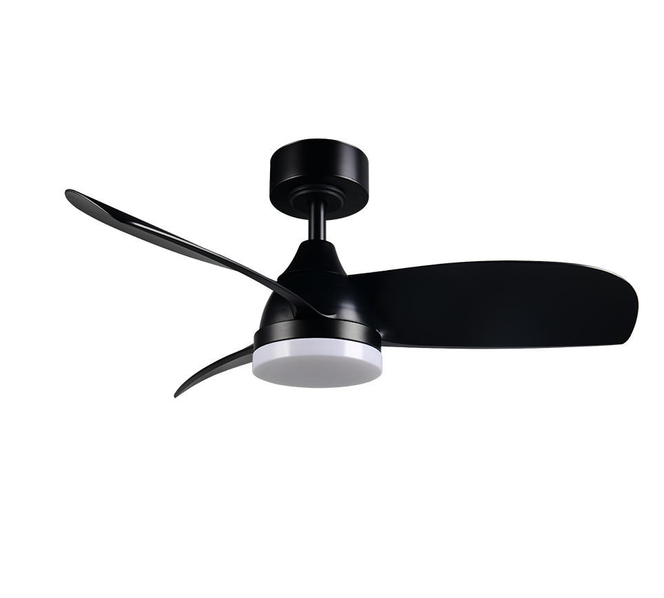 REALITY PLAFONDVENTILATOR HELSINKI LED MAT ZWART 90 CM