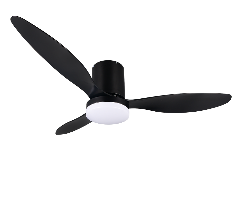 REALITY PLAFONDVENTILATOR GÖTEBORG LED MAT ZWART 132 CM