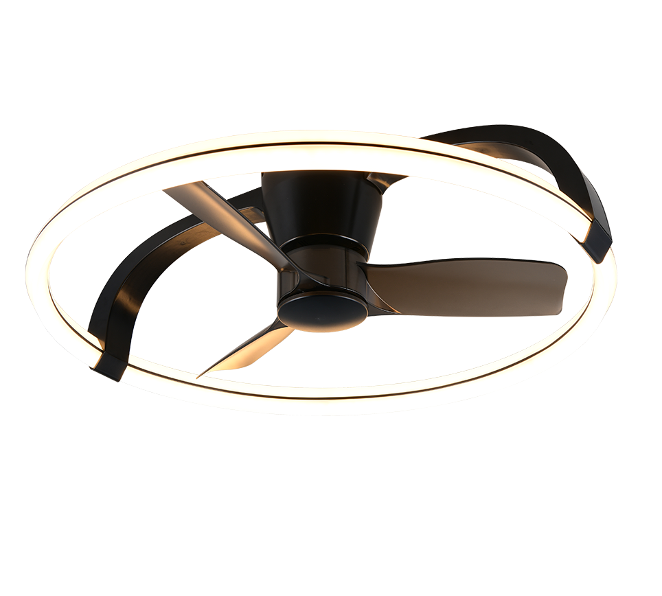REALITY PLAFONDVENTILATOR STOCKHOLM LED MAT ZWART 73,5 CM