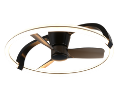 REALITY PLAFONDVENTILATOR STOCKHOLM LED MAT ZWART 73,5 CM