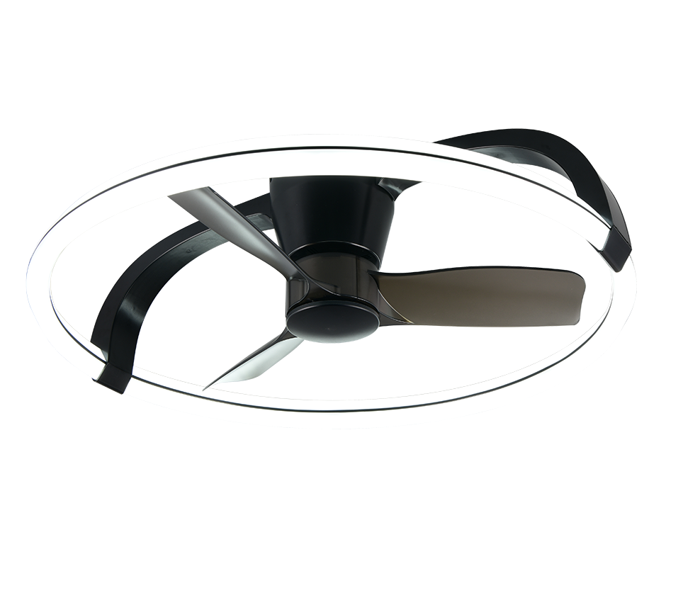 REALITY PLAFONDVENTILATOR STOCKHOLM LED MAT ZWART 73,5 CM