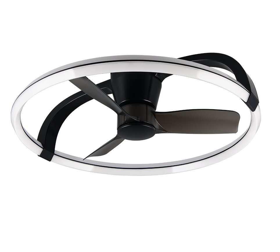 REALITY PLAFONDVENTILATOR STOCKHOLM LED MAT ZWART 73,5 CM