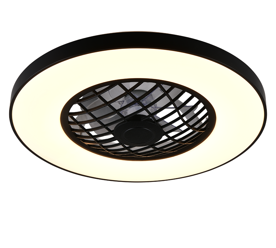 REALITY PLAFONDVENTILATOR LINKÖPING LED/RGBW ZWART 59 CM