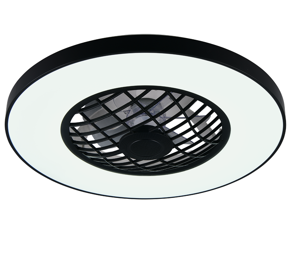 REALITY PLAFONDVENTILATOR LINKÖPING LED/RGBW ZWART 59 CM