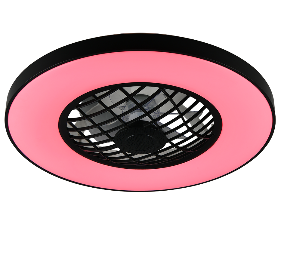 REALITY PLAFONDVENTILATOR LINKÖPING LED/RGBW ZWART 59 CM