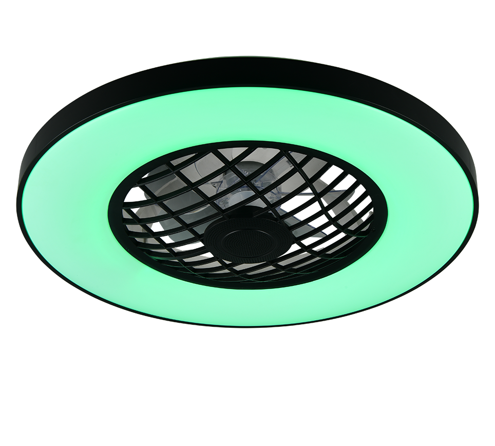 REALITY PLAFONDVENTILATOR LINKÖPING LED/RGBW ZWART 59 CM
