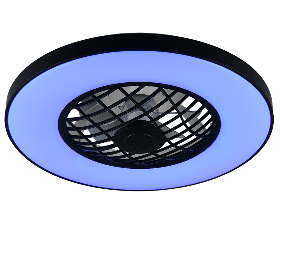 REALITY PLAFONDVENTILATOR LINKÖPING LED/RGBW ZWART 59 CM