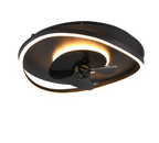 REALITY PLAFONDVENTILATOR SORTLAND LED MAT ZWART 50 CM