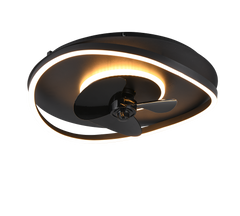 REALITY PLAFONDVENTILATOR SORTLAND LED MAT ZWART 50 CM