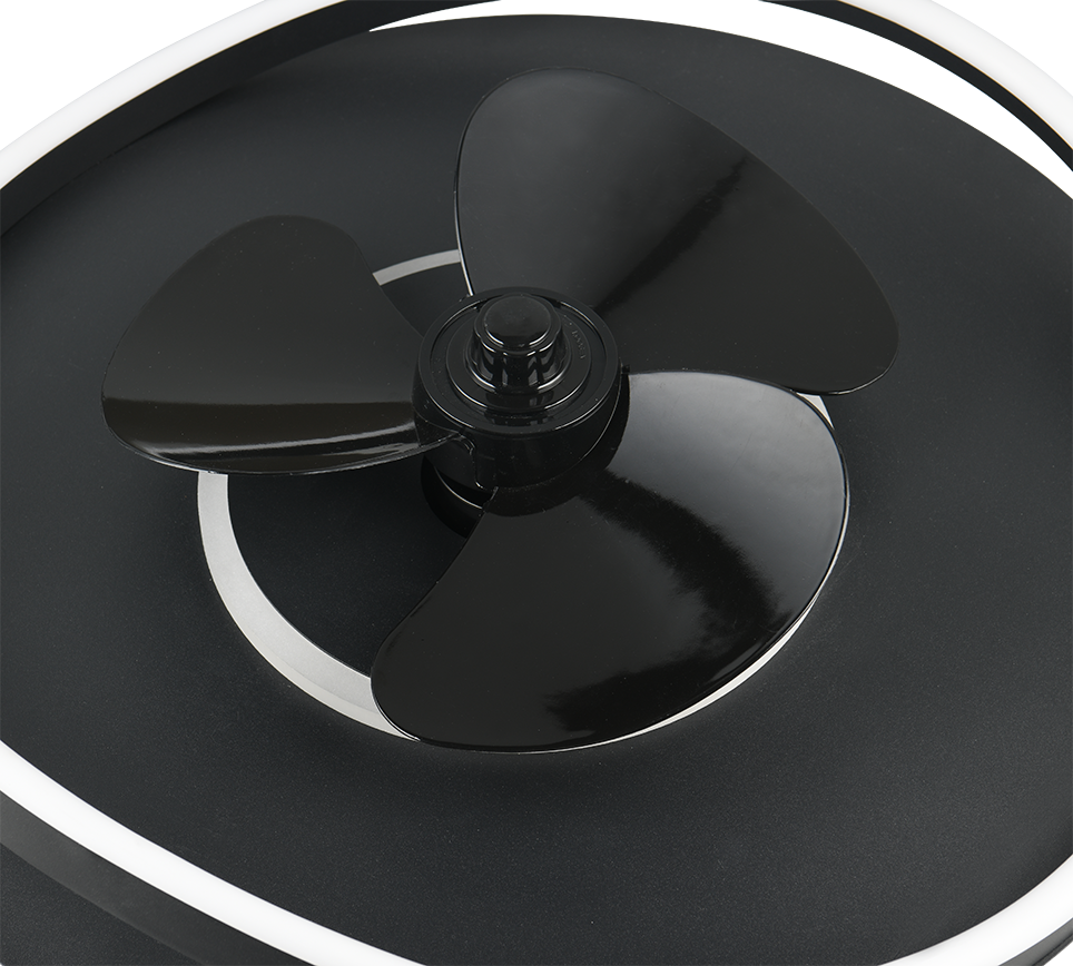 REALITY PLAFONDVENTILATOR SORTLAND LED MAT ZWART 50 CM