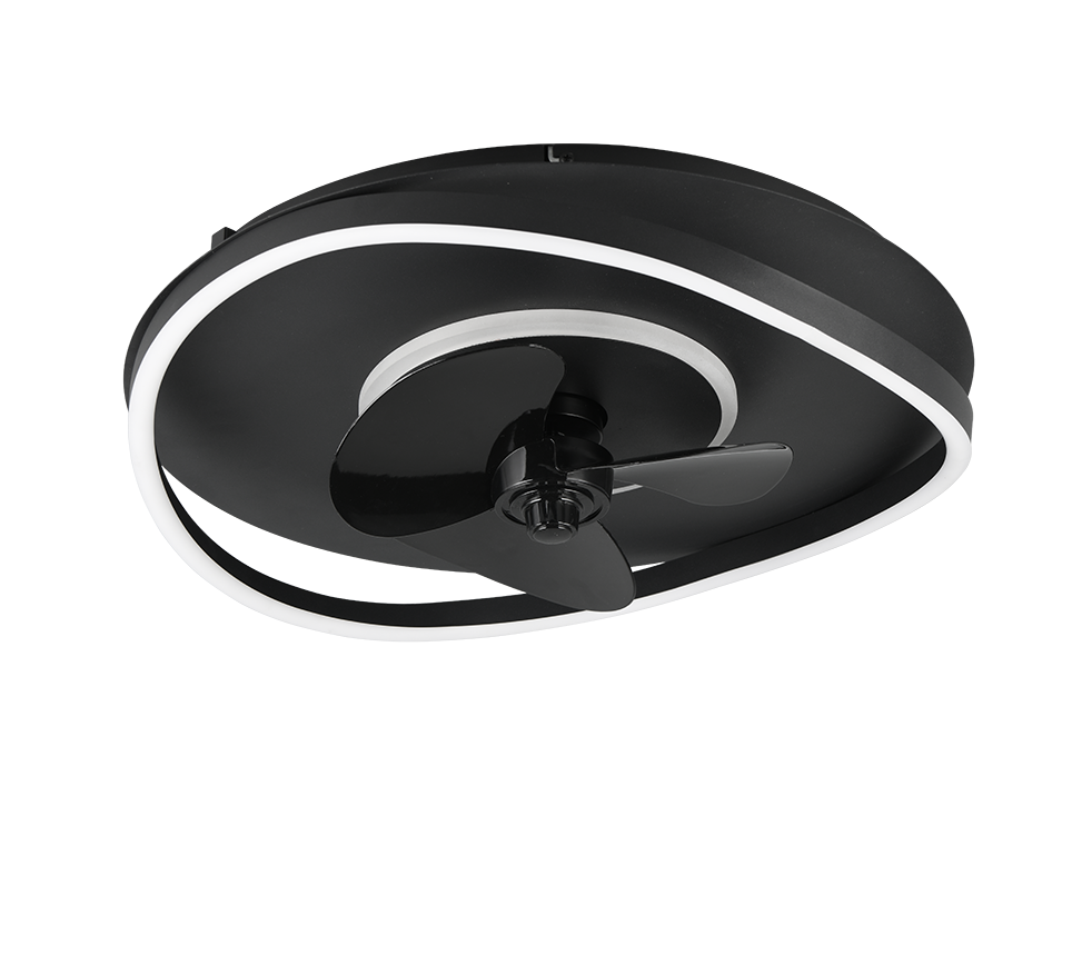 REALITY PLAFONDVENTILATOR SORTLAND LED MAT ZWART 50 CM