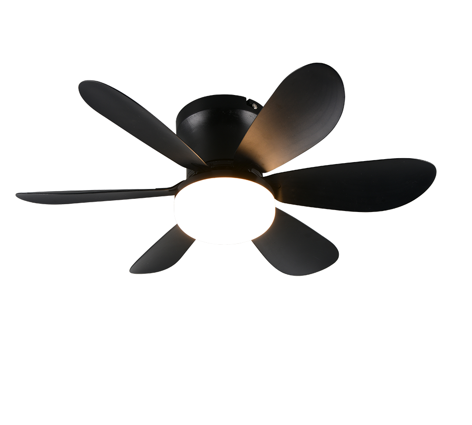REALITY PLAFONDVENTILATOR LUND LED MAT ZWART 53 CM